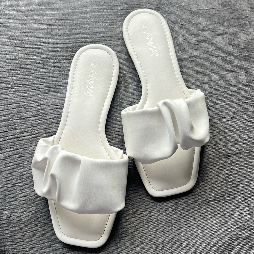 white sandals